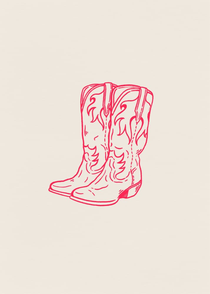 Pink Cowboy Boots by Tara Royle — canvas wall art
