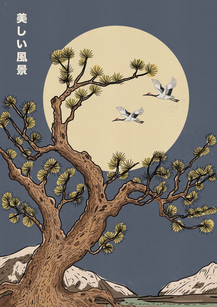 Japanese Moonlight Cranes