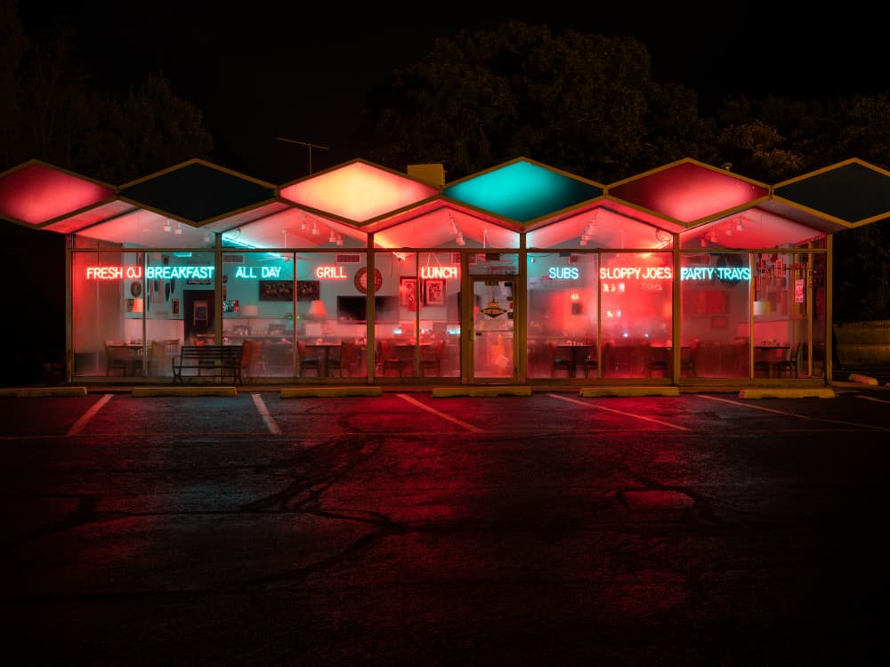 Retro Neon Diner by Scott J. Pilla — canvas wall art
