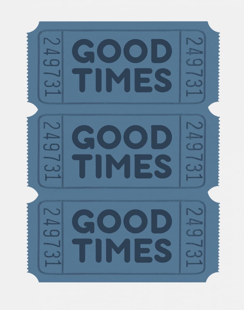 Good Times Tickets by Jolly and Dash — canvas wall art