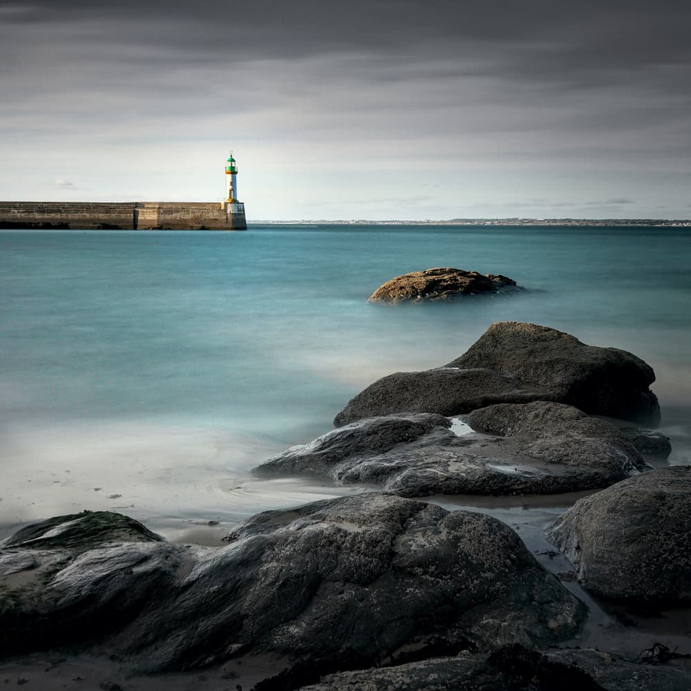 Dreamy Coastal Lighthouse by av peteghium — canvas wall art