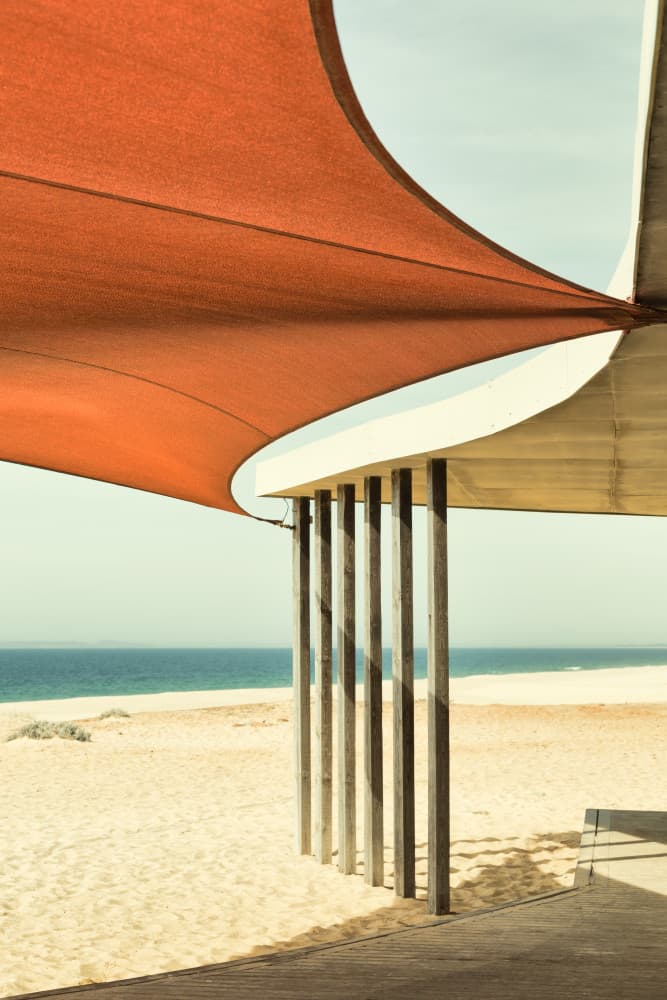 Orange Shade Coastal View by Andreas Klesse — canvas wall art