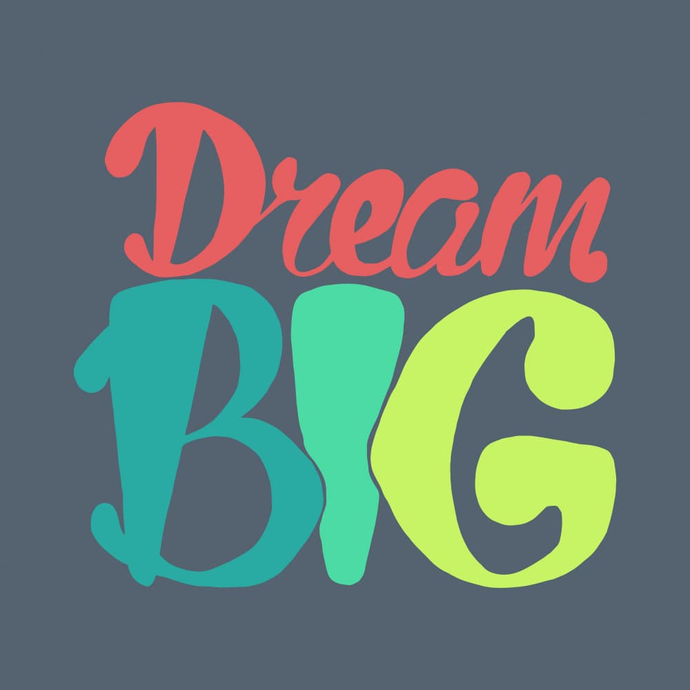 Vibrant Dream Big Quote by Marika Barsrsind — canvas wall art