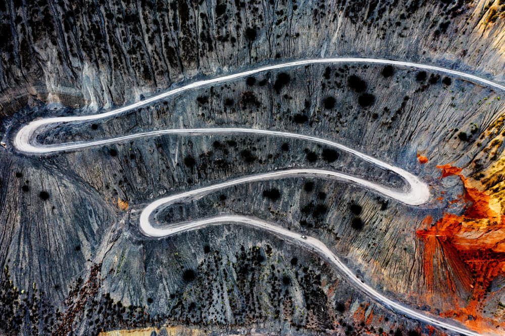 Serpentine Canyon Road by konglingming — canvas wall art