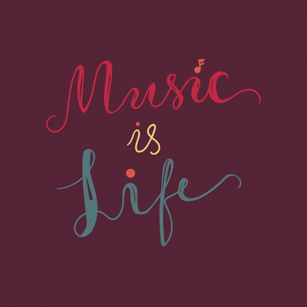 Handwritten Music Is Life by Marika Barsrsind — canvas wall art