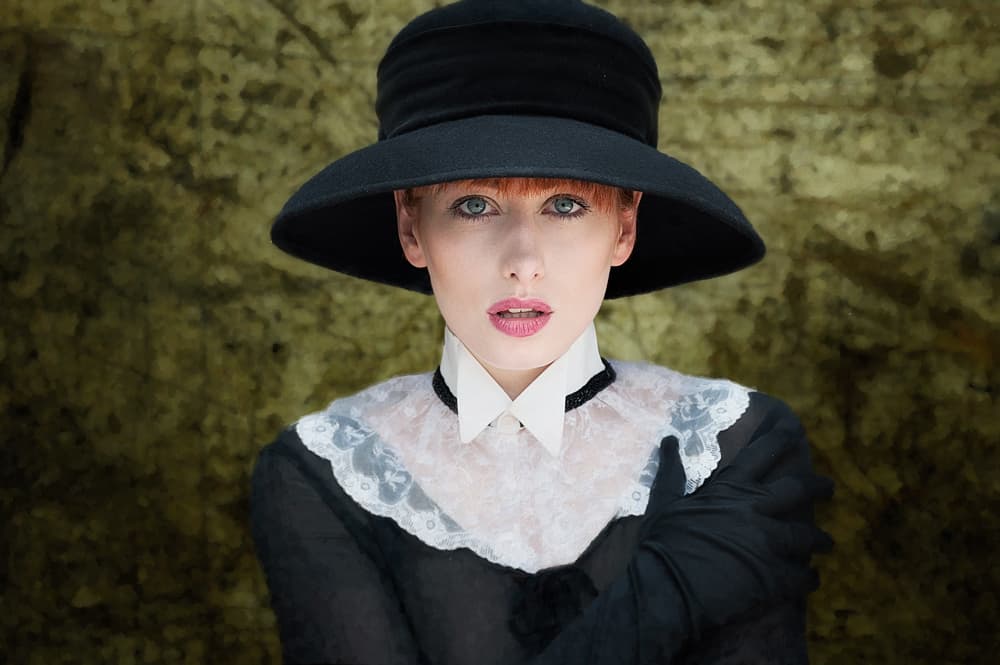 Elegant Lady in Hat by kenp — canvas wall art
