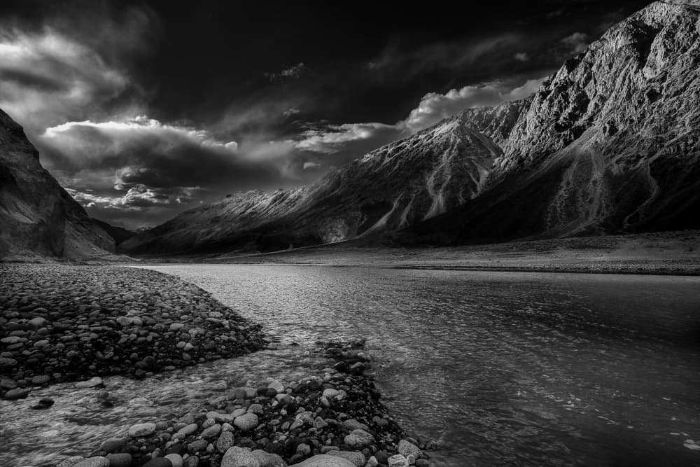 Dramatic Mountain River by Rudra Sen — canvas wall art