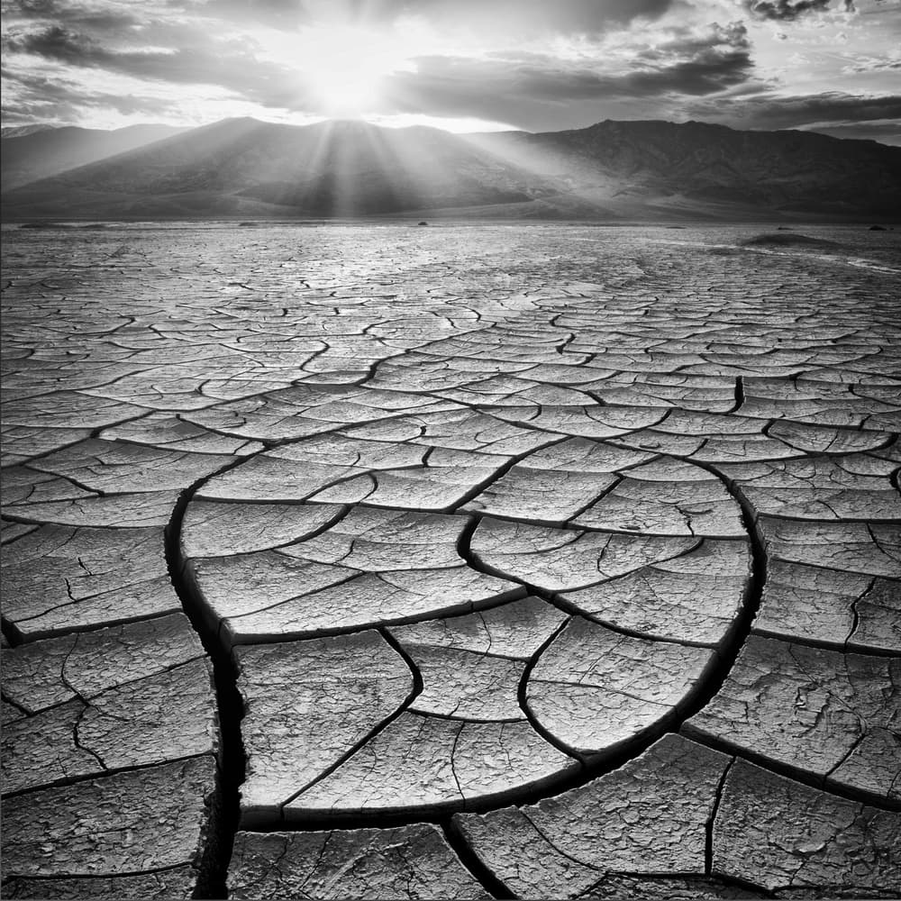 Sunbeams Over Cracked Earth by Yi Fan — canvas wall art