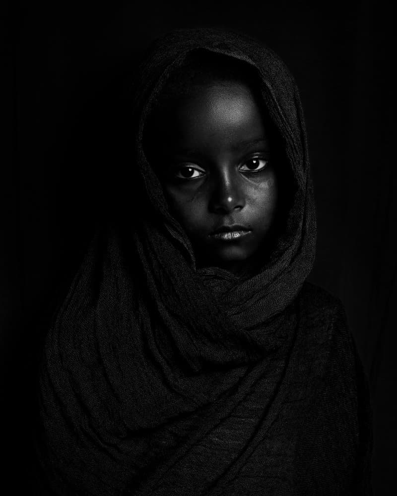 Intense Child Gaze by Ali Sahebi — canvas wall art