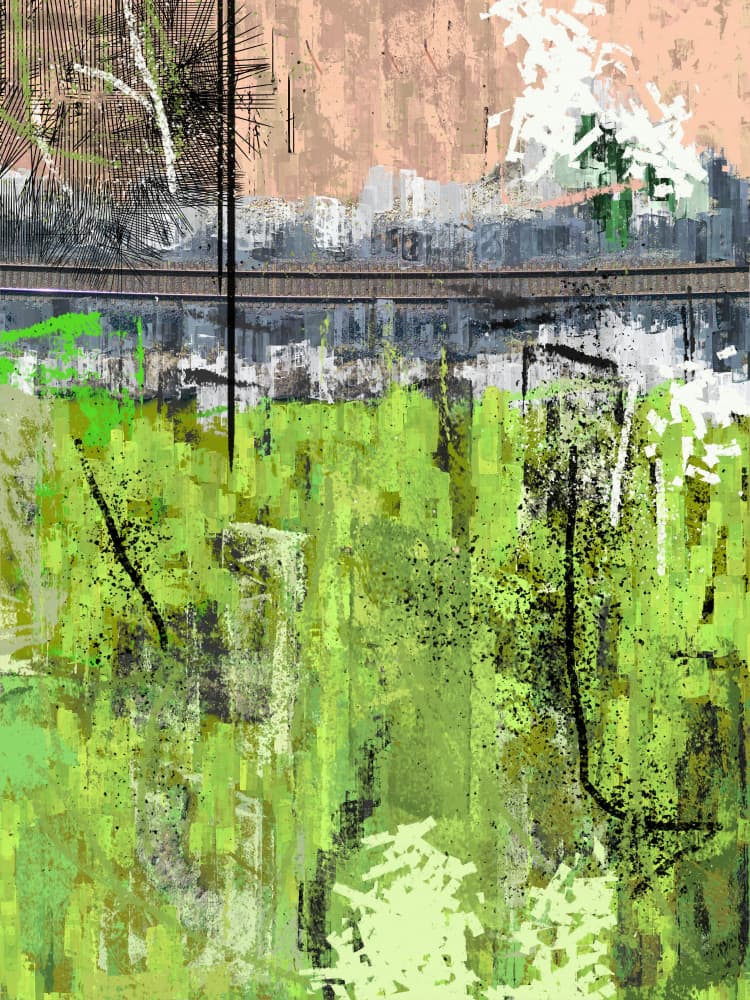 Abstract Green Landscape by Pelin Atilla — canvas wall art