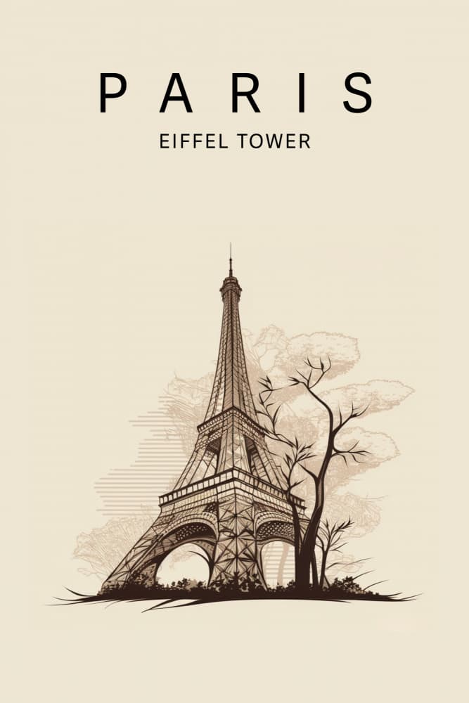 Paris Eiffel Tower Sketch by Caz Reason — canvas wall art