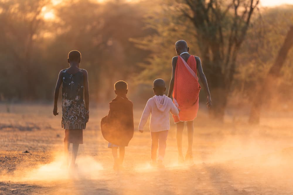 African People Golden Dust by Henry Zhao — canvas wall art