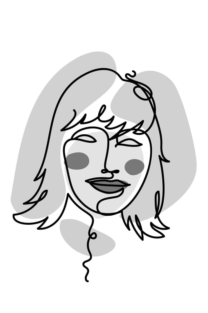 Abstract Line Woman Portrait by Anna Rose — canvas wall art