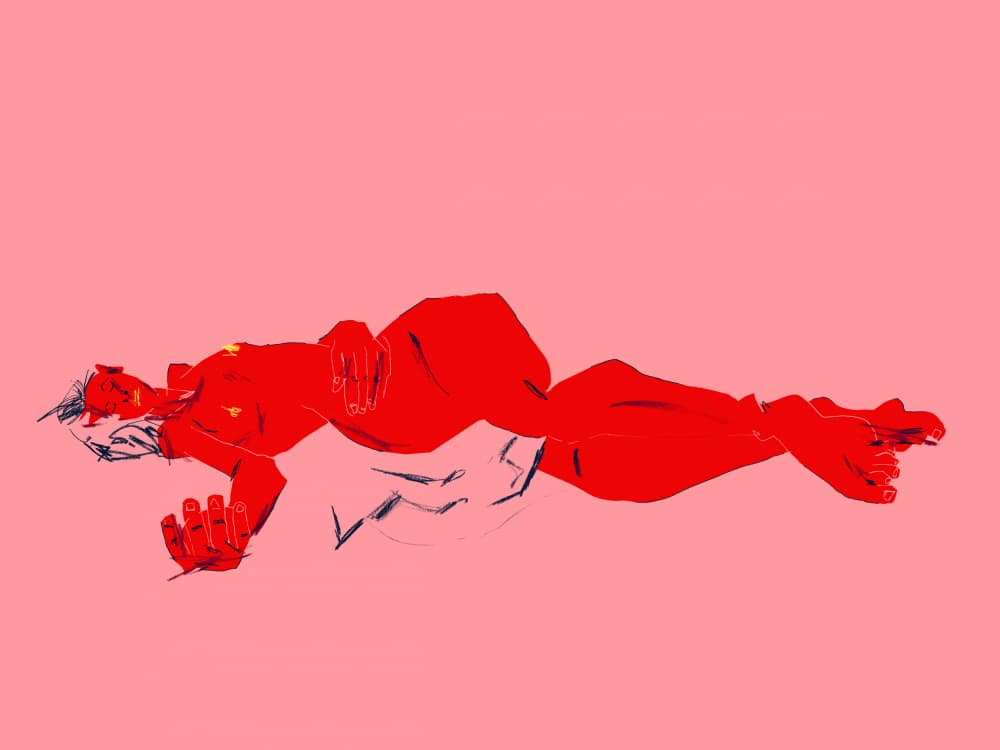 Red Reclining Figure by Francesco Gulina — canvas wall art