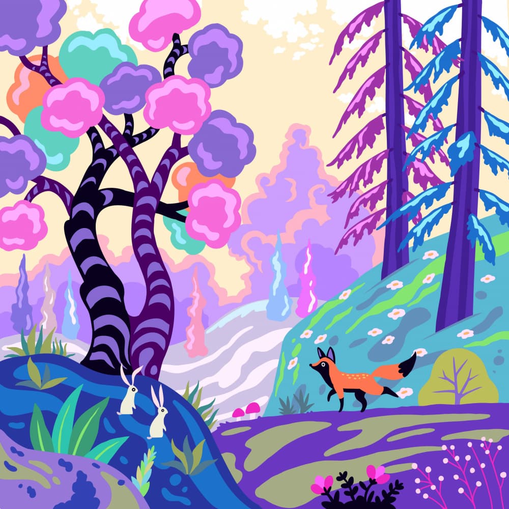 Whimsical Woodland Fox by Tiago Leitao — canvas wall art