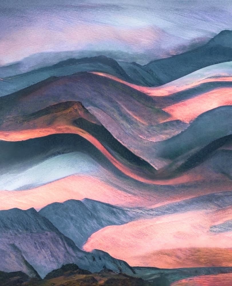 Pink Mountain Twilight by Robin Wechsler — canvas wall art