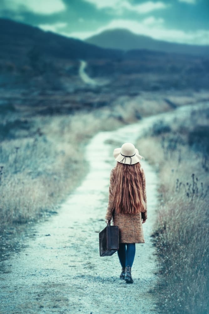 Woman On Distant Path by Magdalena Russocka — canvas wall art