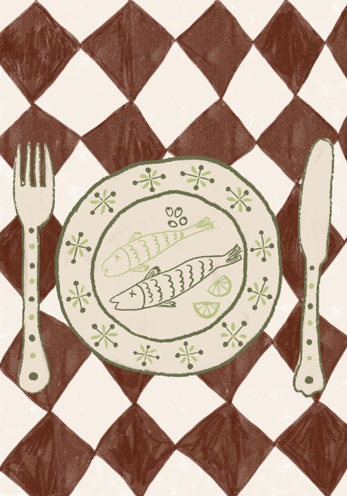 Rustic Fish Dinner by Gulcihan Ozguc — canvas wall art