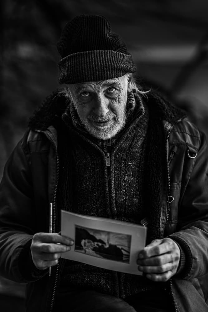 Thoughtful Man Holding Memory by Marija Kordić — canvas wall art