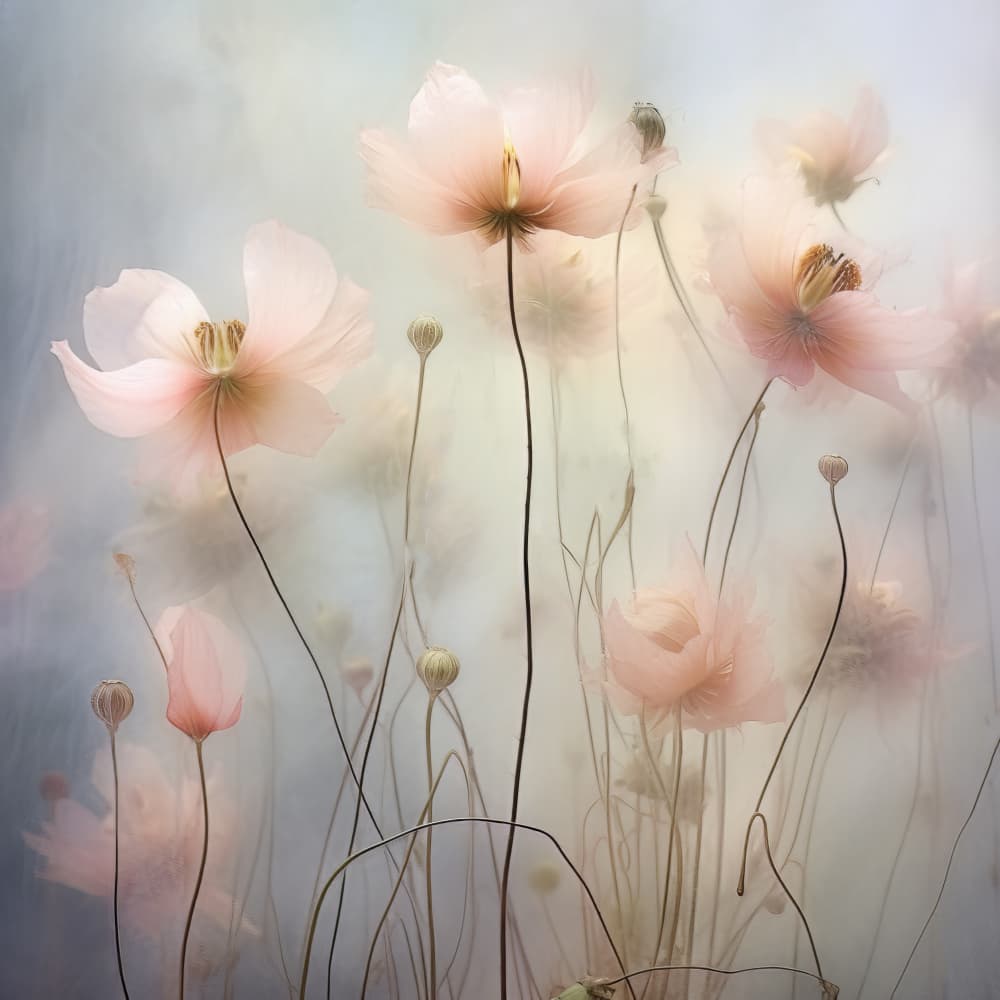 Soft Pink Poppies by Bilge Paksoylu — canvas wall art