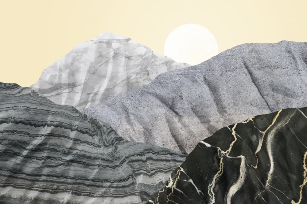 Textured Mountain Sun by amini54 — canvas wall art