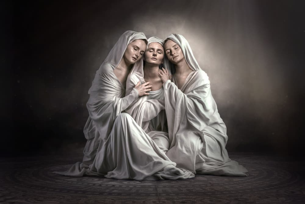 Sacred Women's Embrace by Marcel Egger — canvas wall art