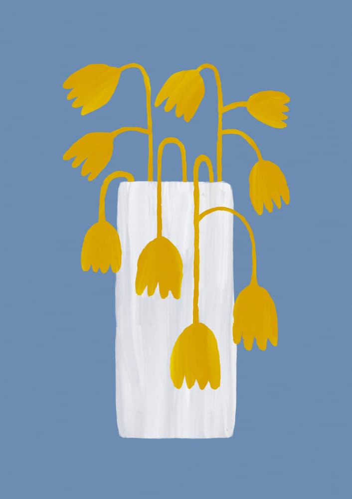 Minimalist Yellow Flowers by Orara Studio — canvas wall art