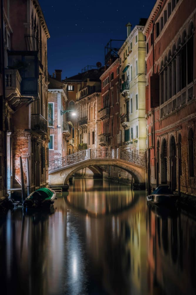 Venice Canal Night by Fiorenzo Carozzi — canvas wall art