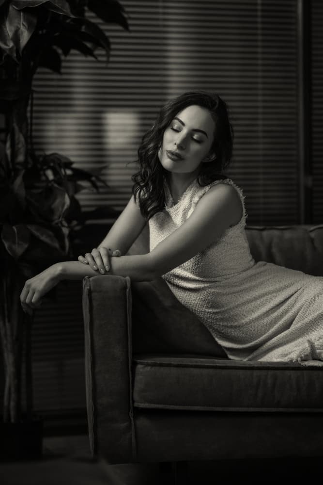 Elegant Woman Relaxing by Chris Bos — canvas wall art