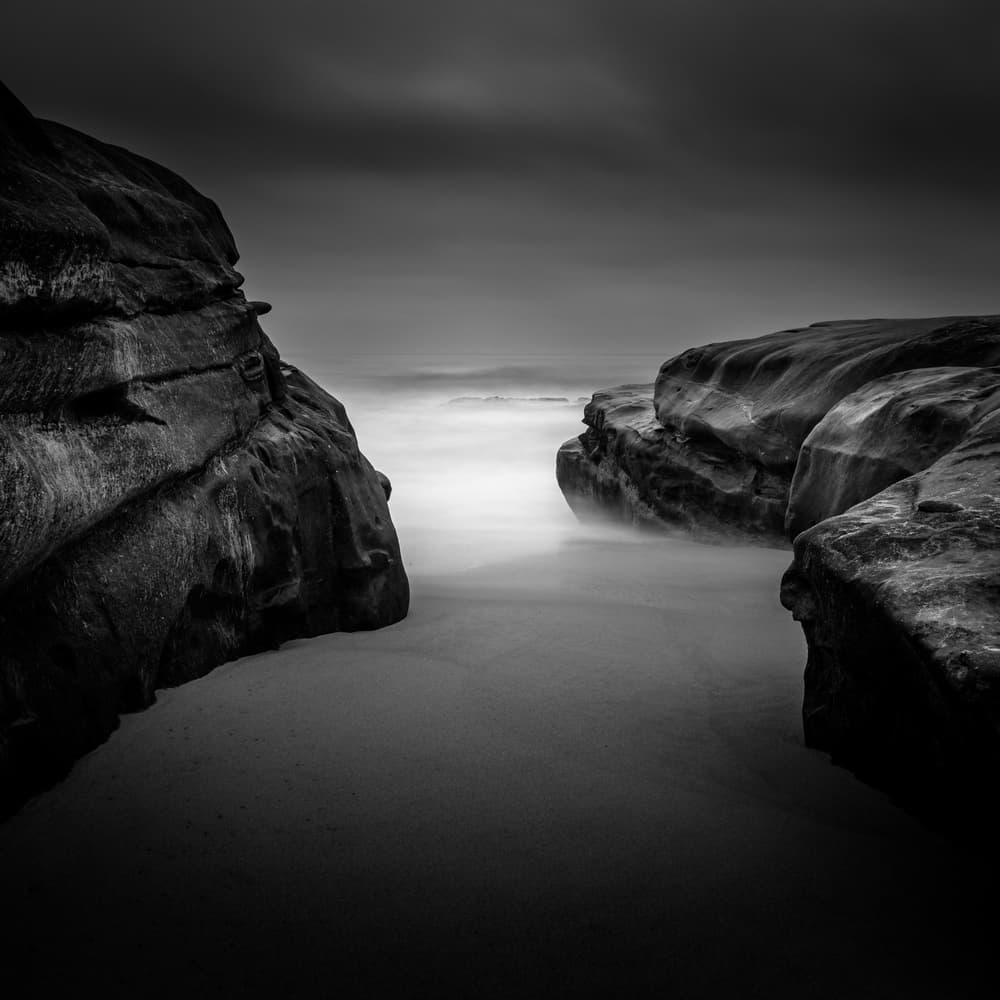 Misty Ocean Rocks by Yi Fan — canvas wall art