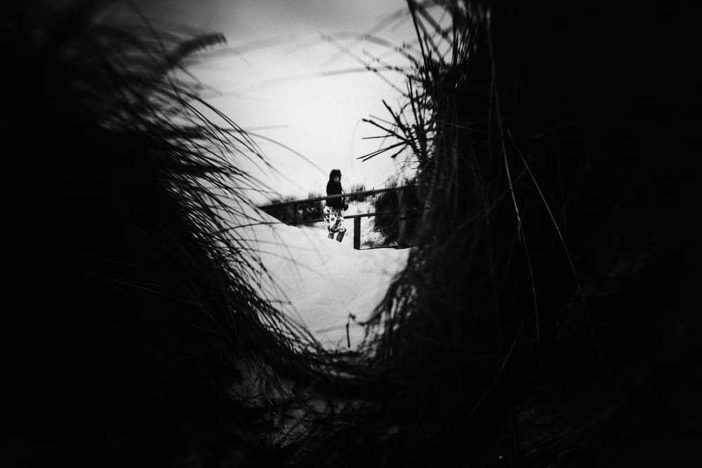 Lone Figure Winter Dunes by João Castro — canvas wall art