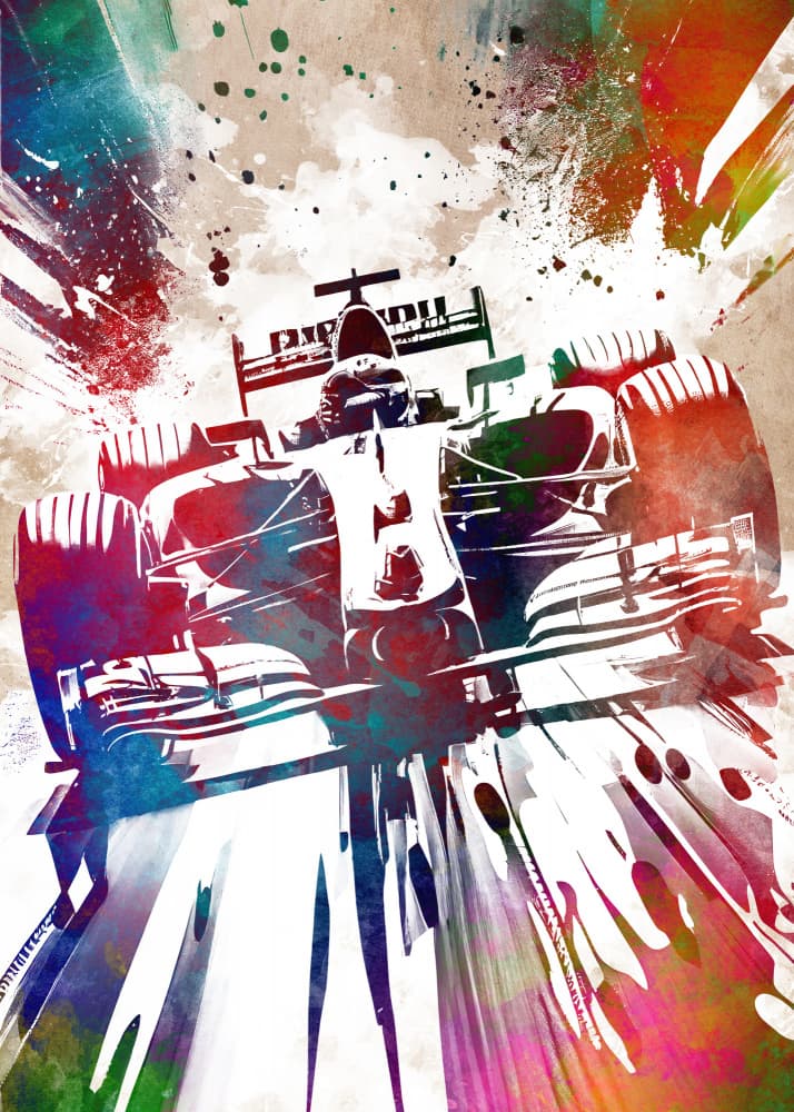 Formula One Speed Splash by Justyna Jaszke — canvas wall art