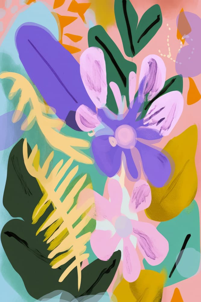Floral Whimsy Burst by Treechild — canvas wall art
