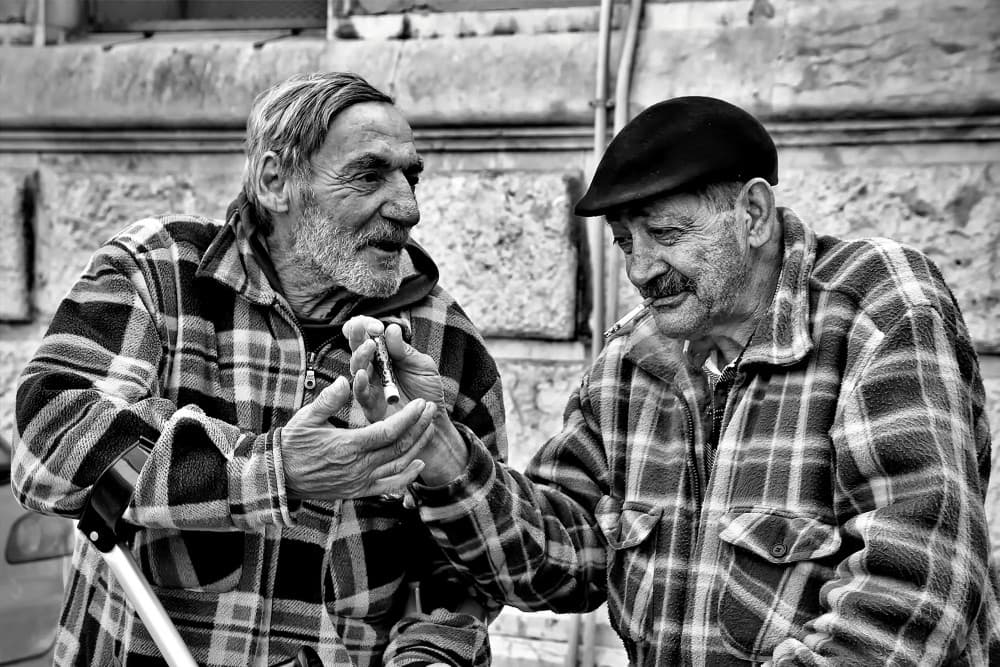 Old Friends Talking by Fernando Alves — canvas wall art