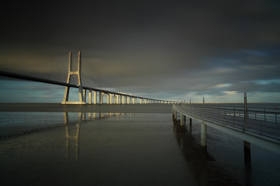 Moody Bridge Reflection by Paulo Nogueira — canvas wall art