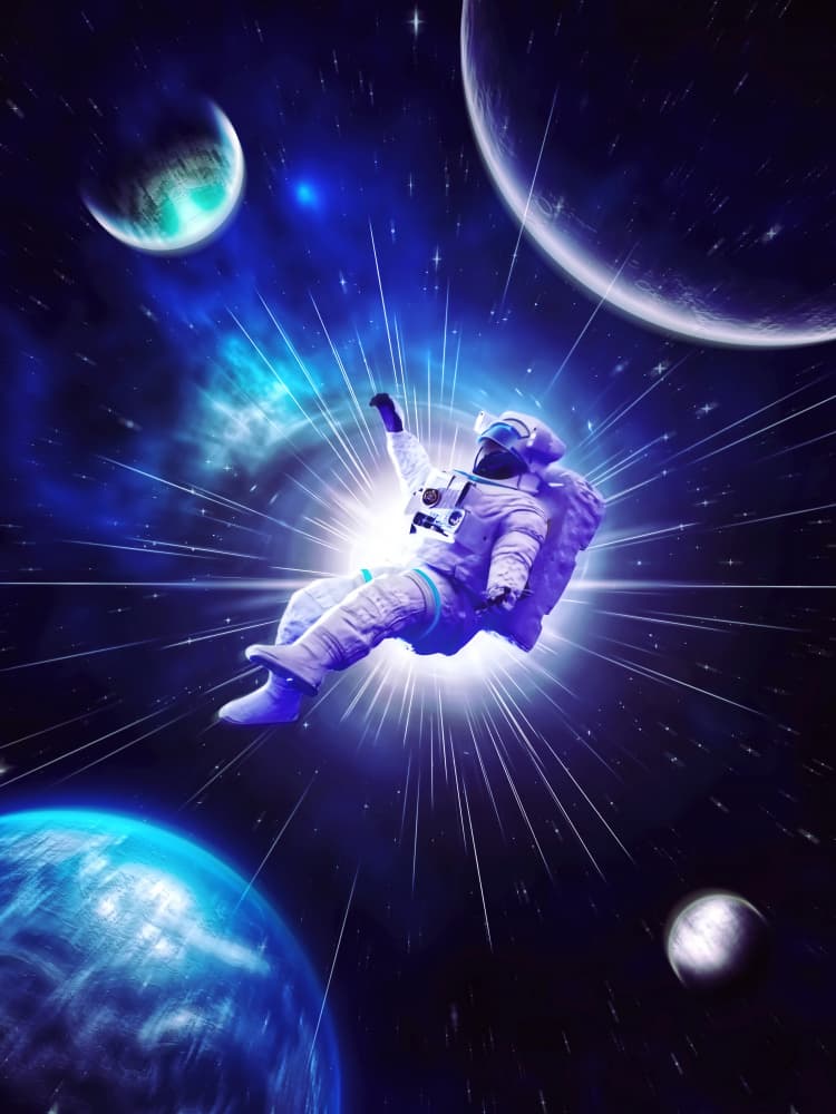Astronaut Deep Space Glow by Ritvik takkar — canvas wall art
