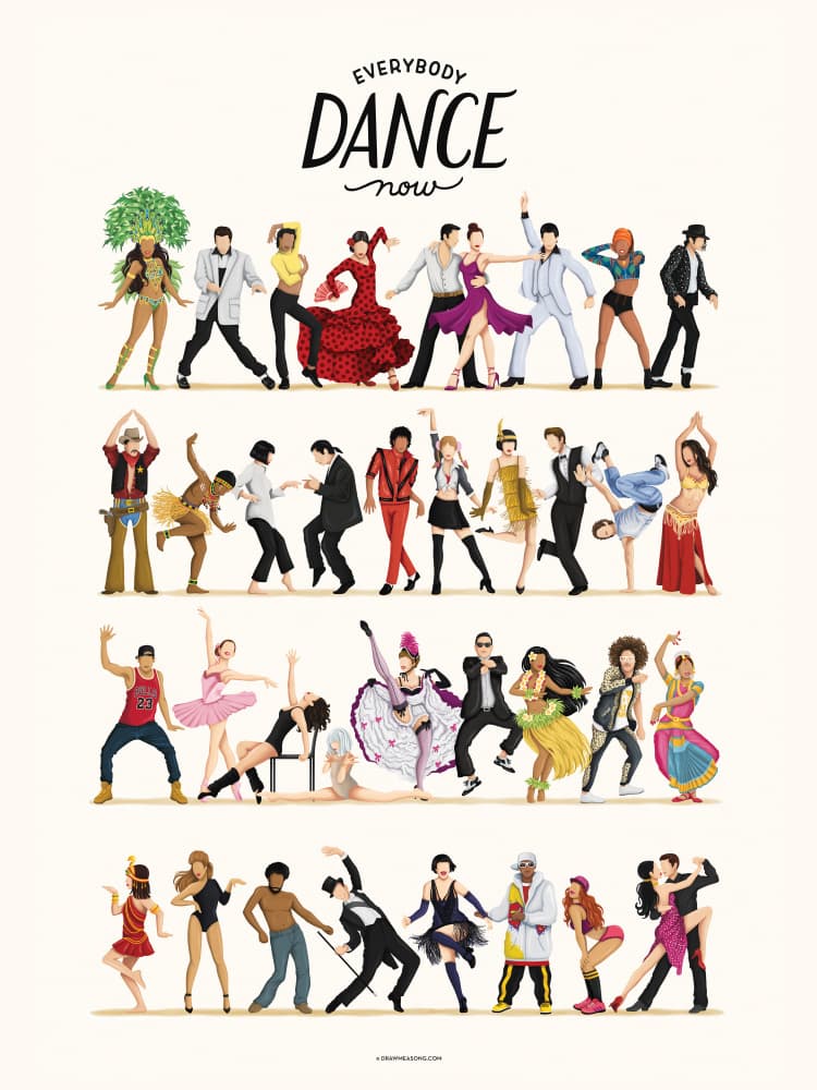Energetic Dance Party by Nour Tohme — canvas wall art