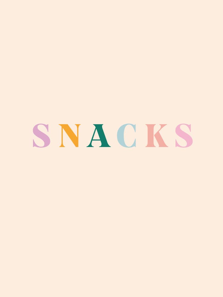 Colorful Snacks Word by Aislinn Simmonds — canvas wall art