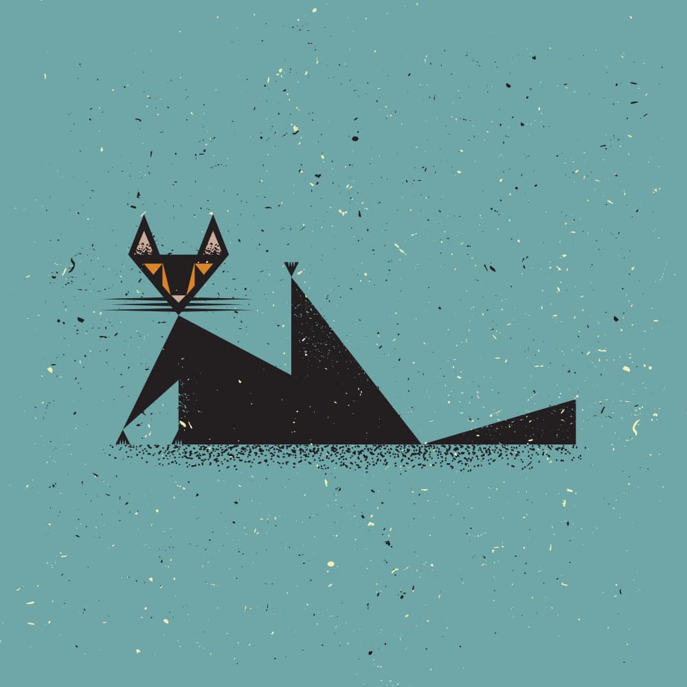 Geometric Black Cat by The Creating Mind — canvas wall art