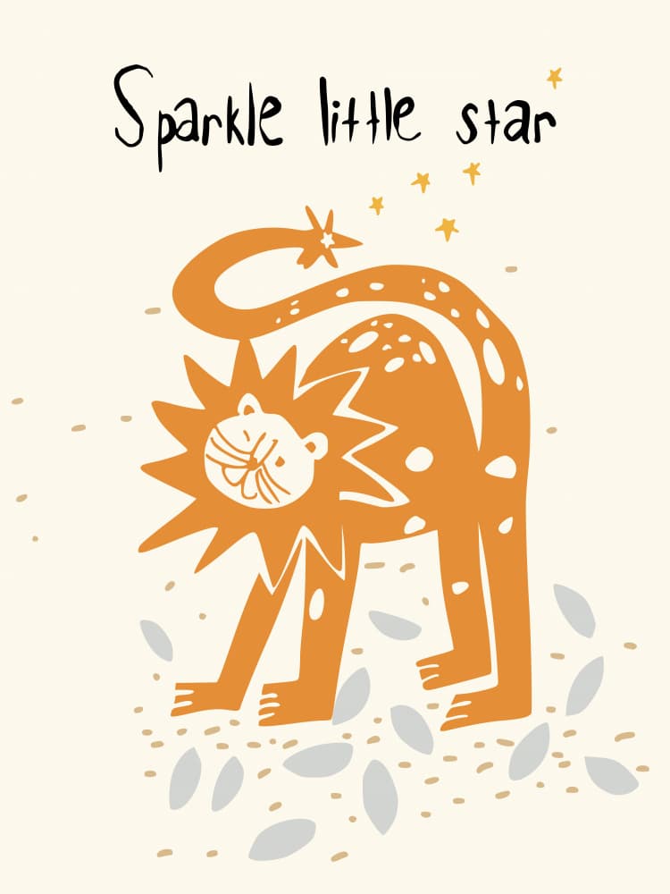 Sparkle Little Lion by Annick — canvas wall art