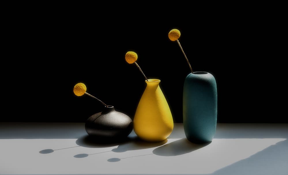 Modern Vases Shadow Play by Sheila Xu — canvas wall art