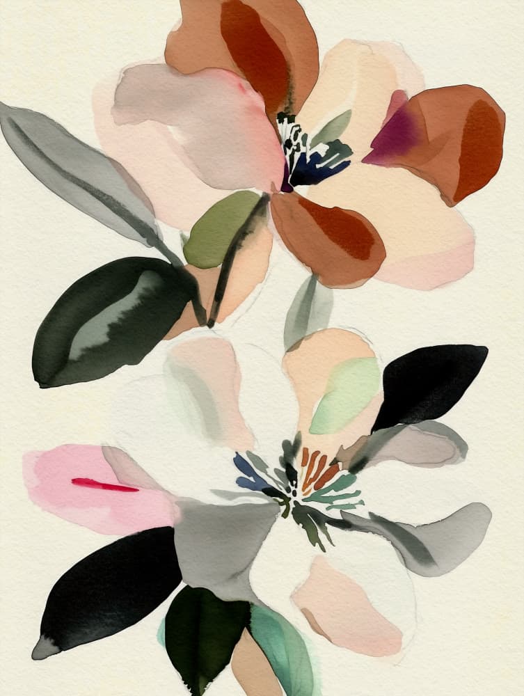 Blush and Sage Blooms by CATS AND DOTZ — canvas wall art