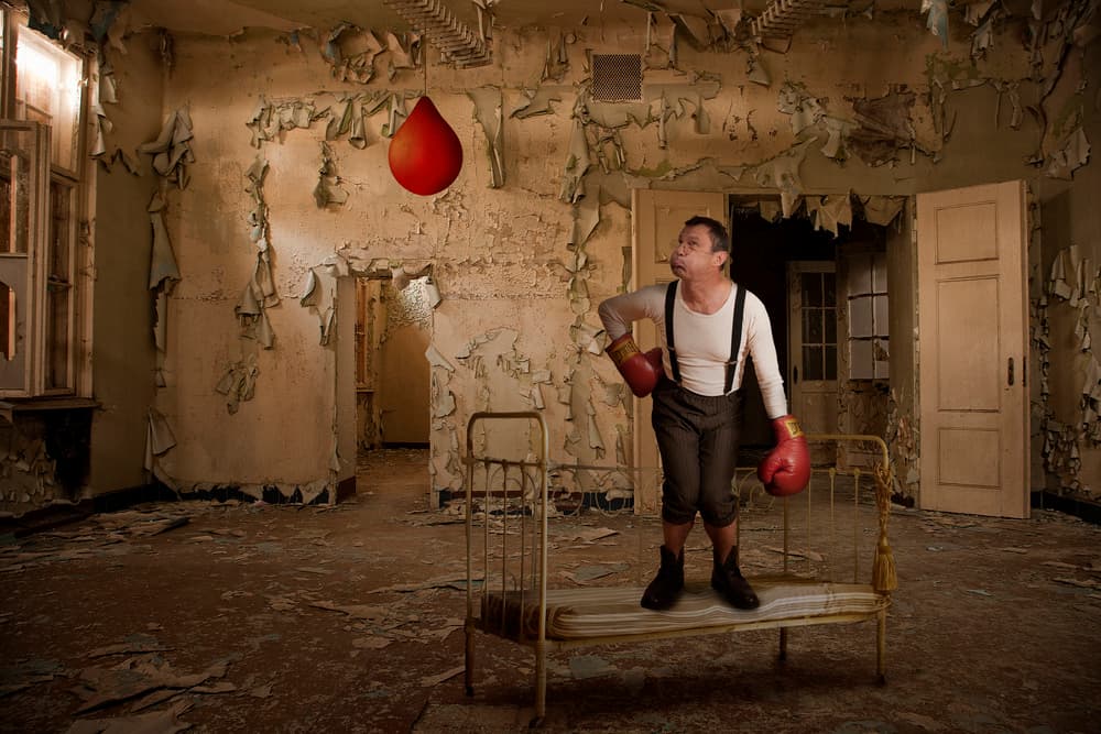 Quirky Boxer Training by Christine von Diepenbroek — canvas wall art