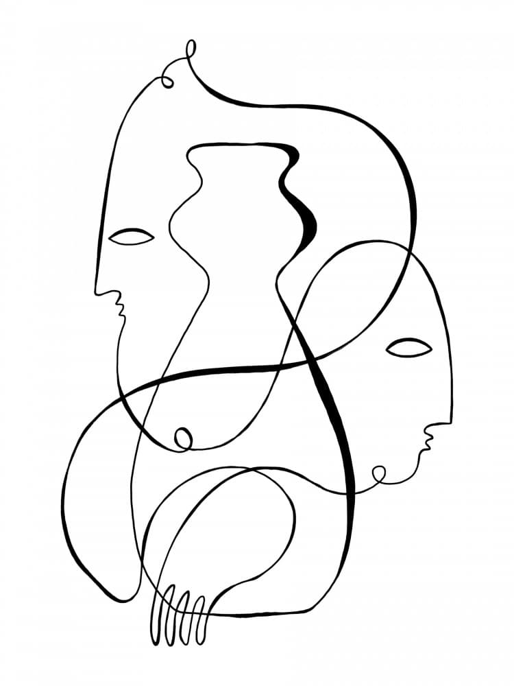 Face & Vase 2 by Shatha Al Dafai — canvas wall art