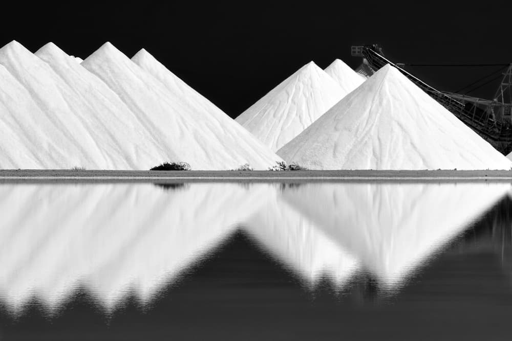 Monochrome Salt Reflections by Hans-Wolfgang Hawerkamp — canvas wall art