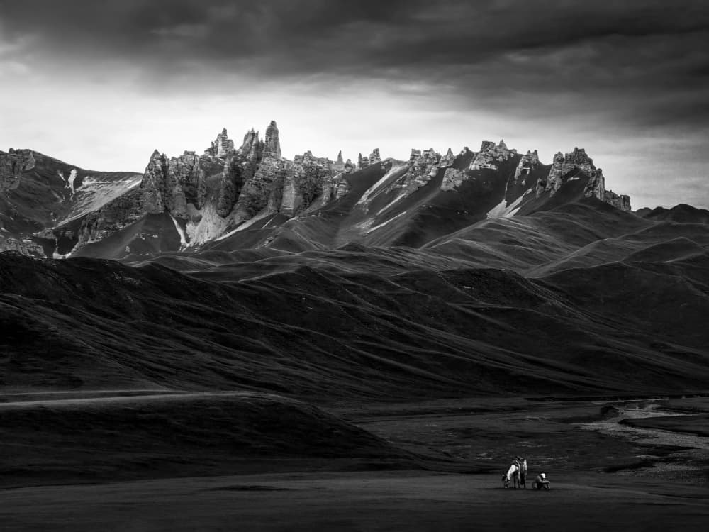 Rugged Peaks Dramatic Sky by Irene Wu — canvas wall art