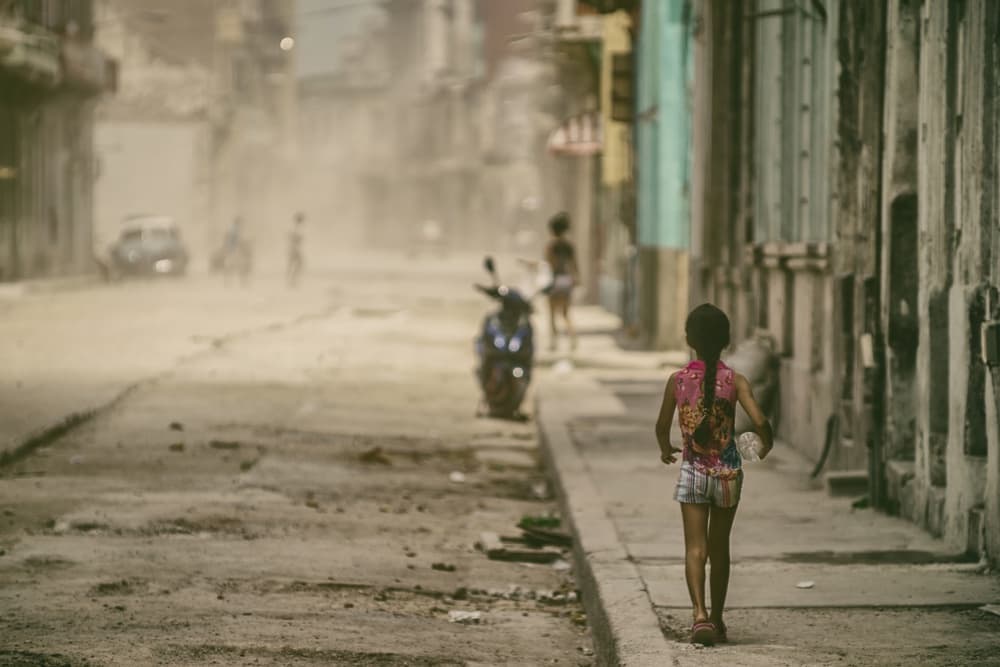 Little Girl City Street by Pavol Stranak — canvas wall art
