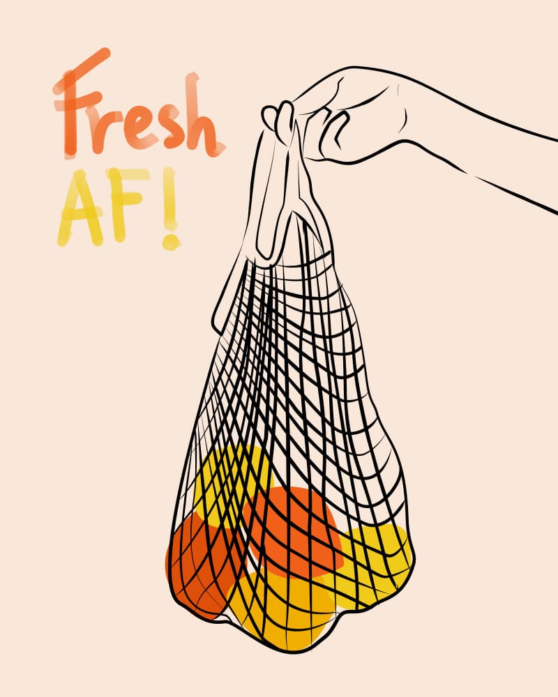 Fresh Fruit Mesh Bag by Kintsugi99 — canvas wall art