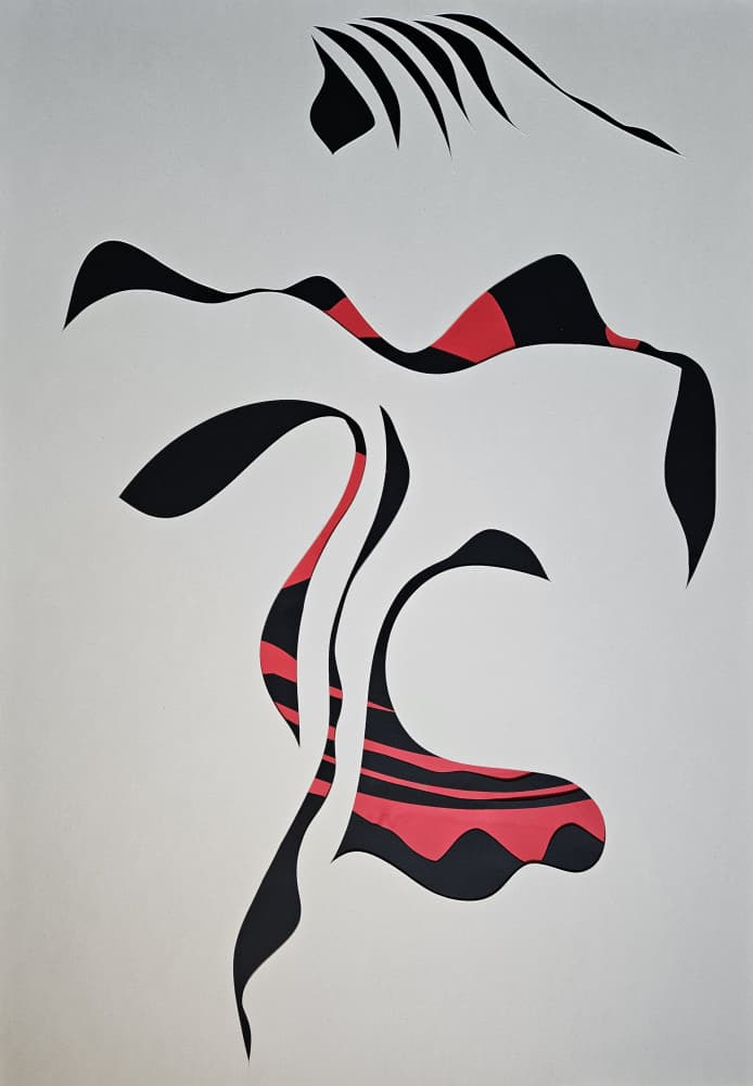 Dynamic Black Red Flow by Stefano Mazzolini — canvas wall art