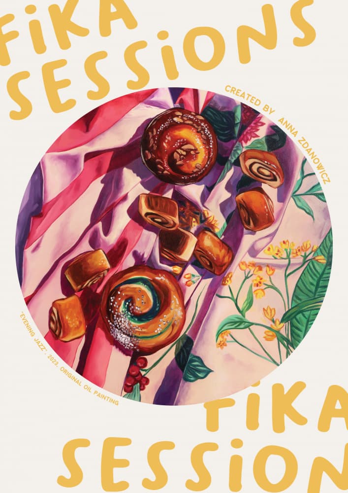 Cozy Fika Pastries by Anna Zdanowicz — canvas wall art